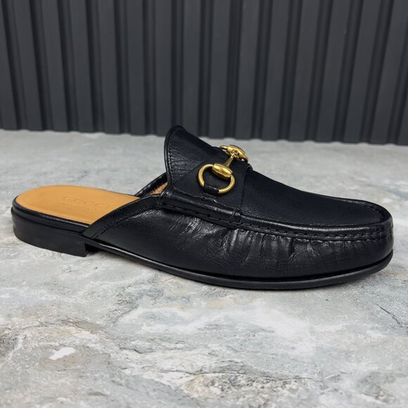 Authentic GUCCI 1953 Horsebit Mule Black Heels Leather 8 G or 8.5 US or 42 EUR - Picture 1 of 12